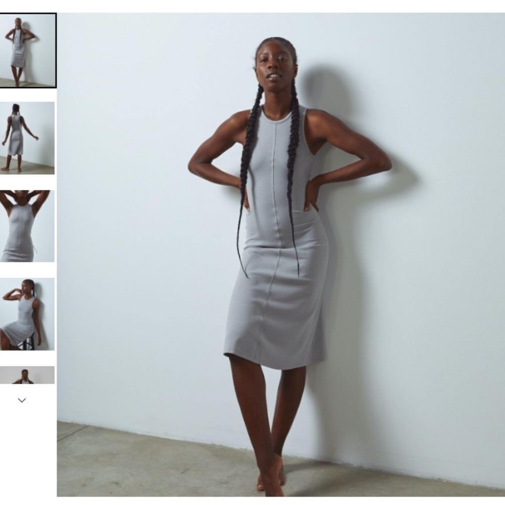 Lunya Restore Fitted Dress Size M Grey